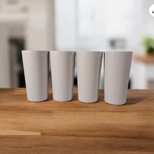 Mainstays 26 oz Plastic Tumbler BPA Free Microwave Dishwasher Safe Gray 4 pcs